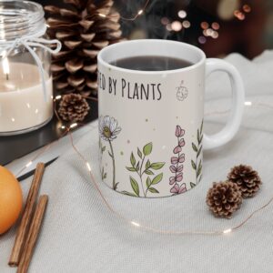 Plant Lover Design Mug 11oz | White Ceramic | 'Easily Destructed By Plants' Inscription | Lead & BPA-Free | Perfect for Coffee & Tea