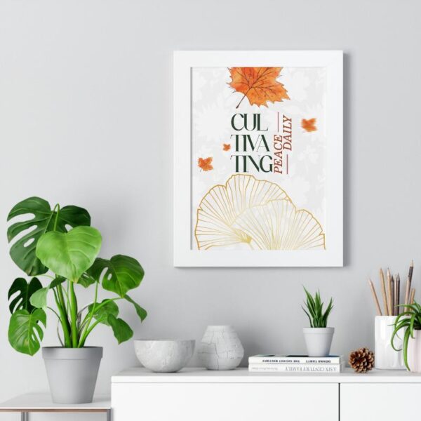 Framed Vertical Poster – 'Cultivating Peace Daily' Floral Art for Garden Lovers - Image 8