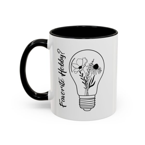 Accent Coffee Mug | Plant Lovers Design 'Favorite Hobby' | Available in 11oz & 15oz | White Ceramic with Colored Interior & Handle - Image 5
