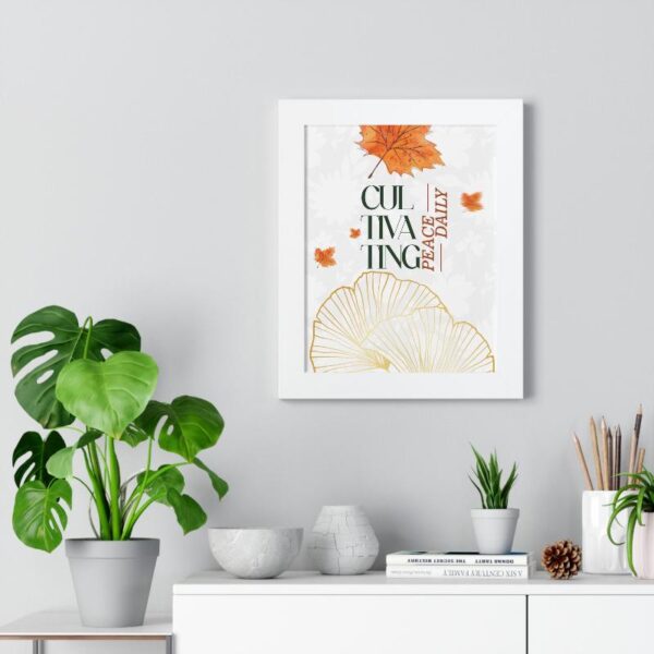 Framed Vertical Poster – 'Cultivating Peace Daily' Floral Art for Garden Lovers - Image 7