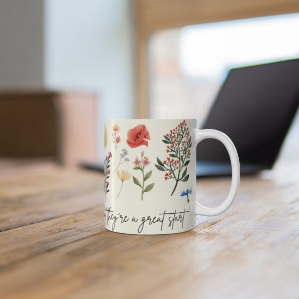 Plant Lover Design Mug 11oz | White Ceramic | 'Plants & Problems' Inscription | Lead & BPA-Free | Perfect for Coffee & Tea - Image 2