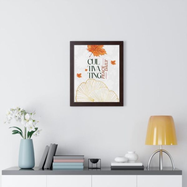 Framed Vertical Poster – 'Cultivating Peace Daily' Floral Art for Garden Lovers - Image 6