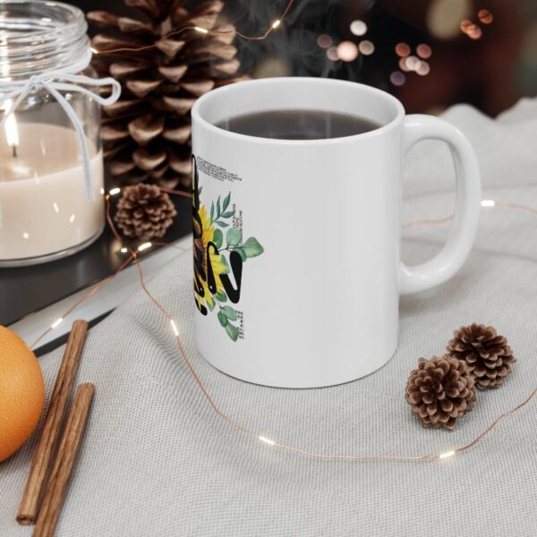 Garden Design Mug 11oz | White Ceramic | 'Garden' Inscription | Lead & BPA-Free | Perfect for Coffee & Tea - Image 3
