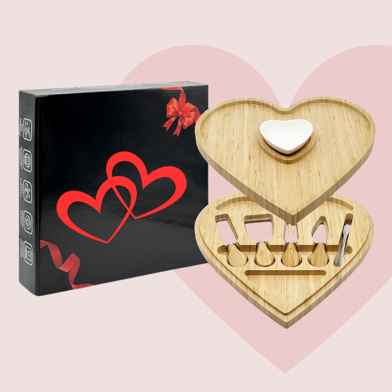 Bamboo Heart Cutting Board Set