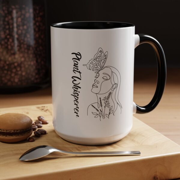 Accent Coffee Mug | Plant Lovers Design 'Favorite Hobby' | Available in 11oz & 15oz | White Ceramic with Colored Interior & Handle - Image 4