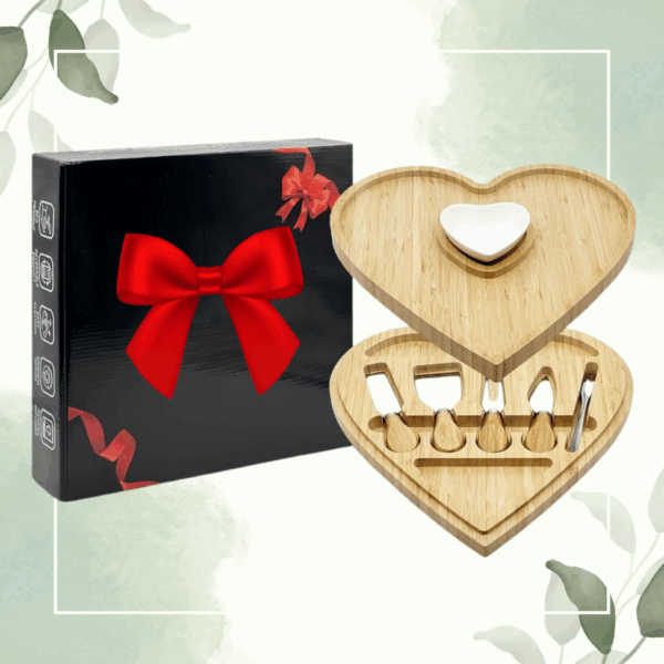 Bamboo Heart Cutting Board Set – Best Valentine’s Day Gift - Image 5