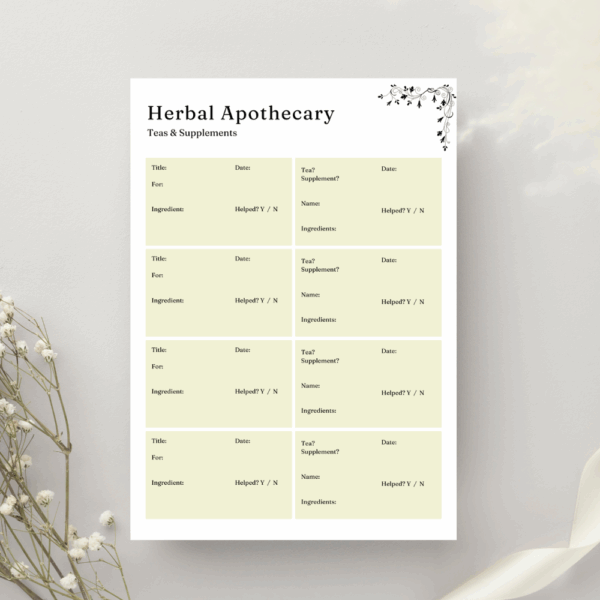 Printable Herbs & Essential Oils Planner | Organize Your Natural Remedies - Image 3