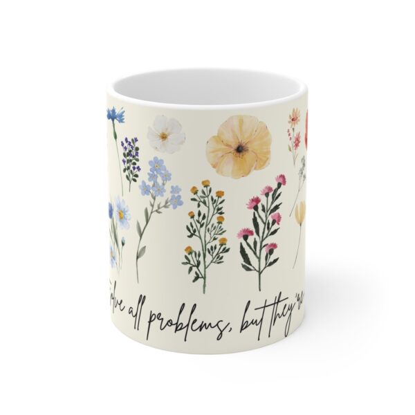 Plant Lover Design Mug 11oz | White Ceramic | 'Plants & Problems' Inscription | Lead & BPA-Free | Perfect for Coffee & Tea - Image 6