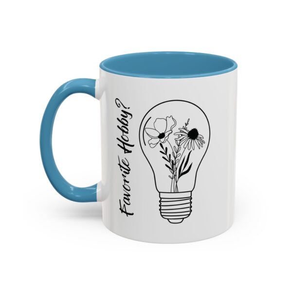 Accent Coffee Mug | Plant Lovers Design 'Favorite Hobby' | Available in 11oz & 15oz | White Ceramic with Colored Interior & Handle - Image 14