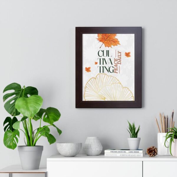 Framed Vertical Poster – 'Cultivating Peace Daily' Floral Art for Garden Lovers - Image 4