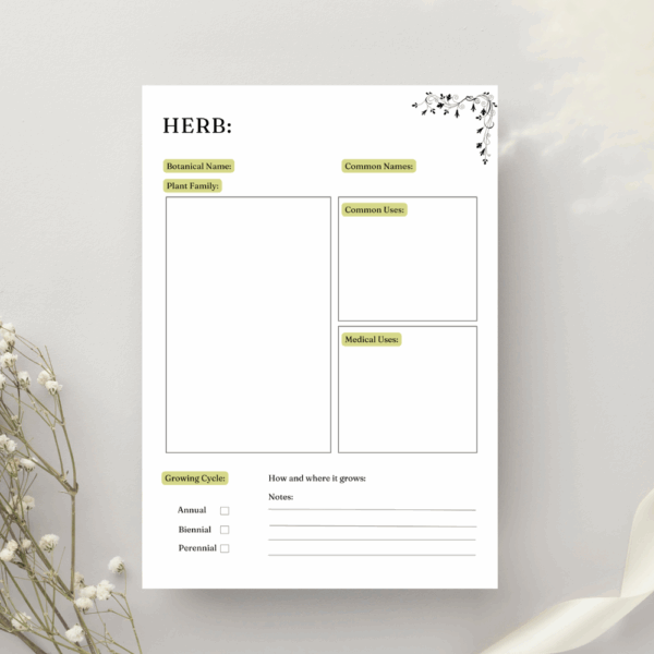 Printable Herbs & Essential Oils Planner | Organize Your Natural Remedies - Image 5