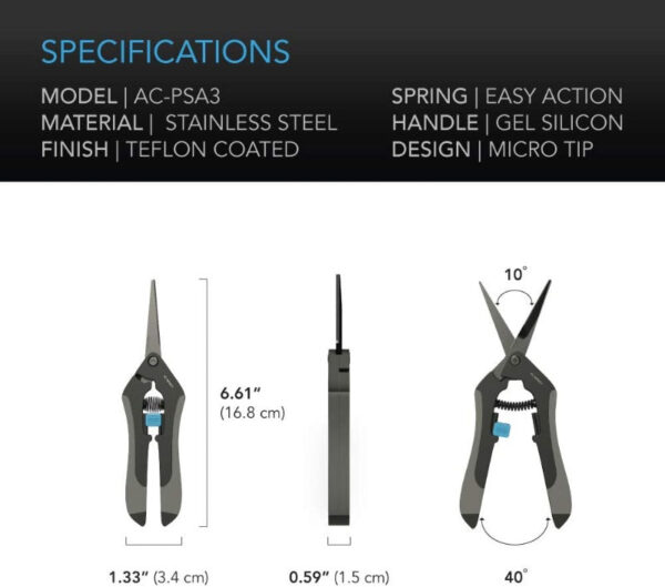 AC Infinity Stainless Steel Pruning Shears - Image 6