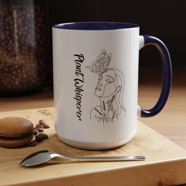 Accent Coffee Mug | Plant Lovers Design 'Favorite Hobby' | Available in 11oz & 15oz | White Ceramic with Colored Interior & Handle - Image 7