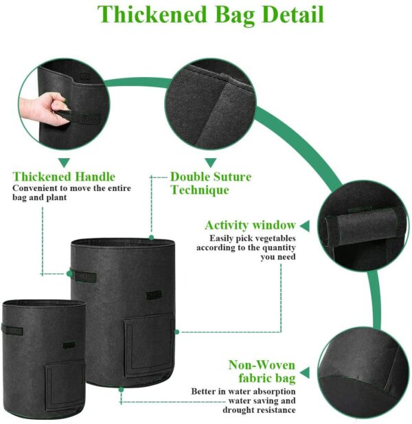 Vegetable Grow Bags Black - Image 8
