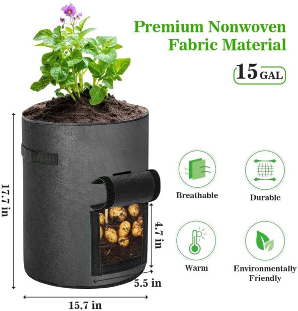 Vegetable Grow Bags Black - Image 12