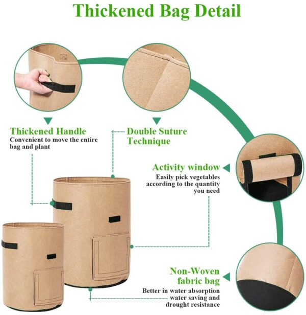 Vegetable Grow Bags Beige - Image 2