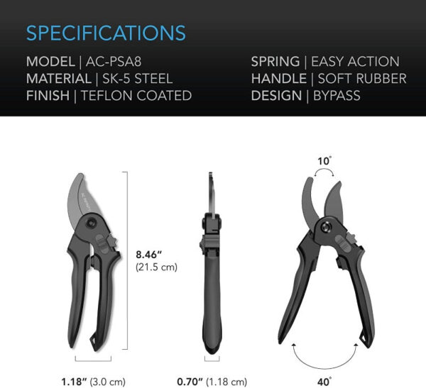 AC Infinity Stainless Steel Pruning Shears - Image 12