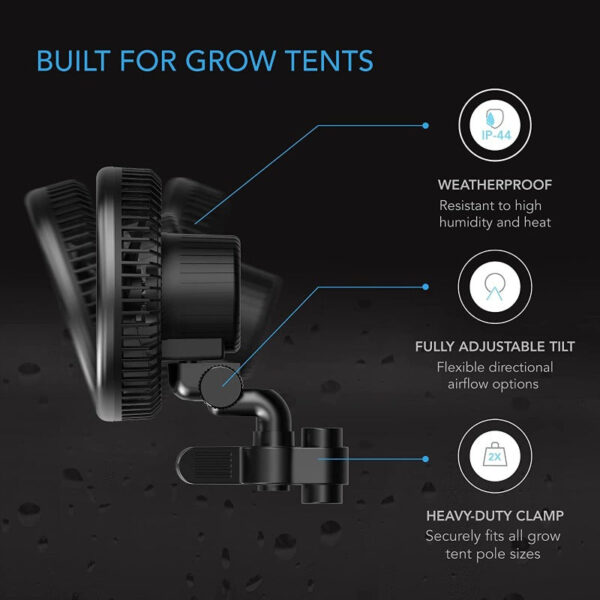 AC Infinity CLOUDRAY Grow Tent Clip Fan - Image 4