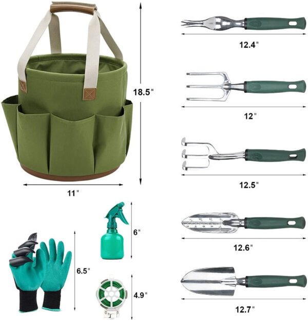 Garden Tools Set With Bucket Organizer - Image 12