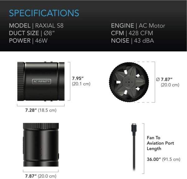 AC Infinity Booster Duct Fan 8" - Image 6