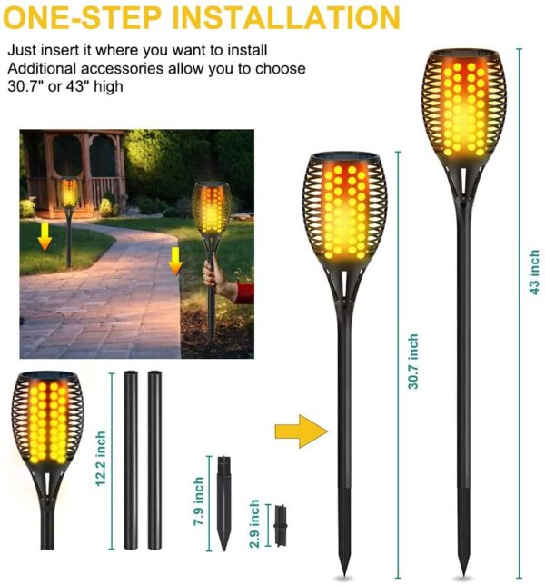 Flickering Flame Solar Torch Lights - Image 6