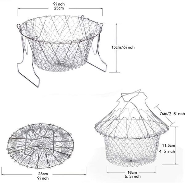 Foldable Steam Fry Cooking Basket - Image 8