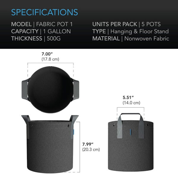 AC Infinity Heavy Duty Fabric Pots - Image 13