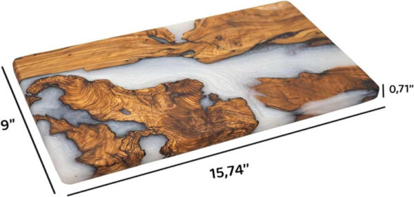 Handmade Olive Wood Resin Cutting Board - Image 11