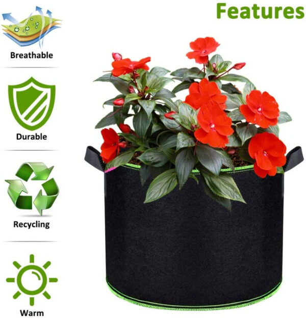 Premium Fabric Grow Pots 10-PACK - Image 3