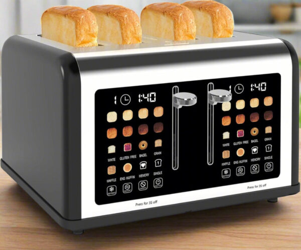 4 Slice Touch Screen Toaster, Stainless Steel Toaster with Dual Controls & Digital Timer - Image 9