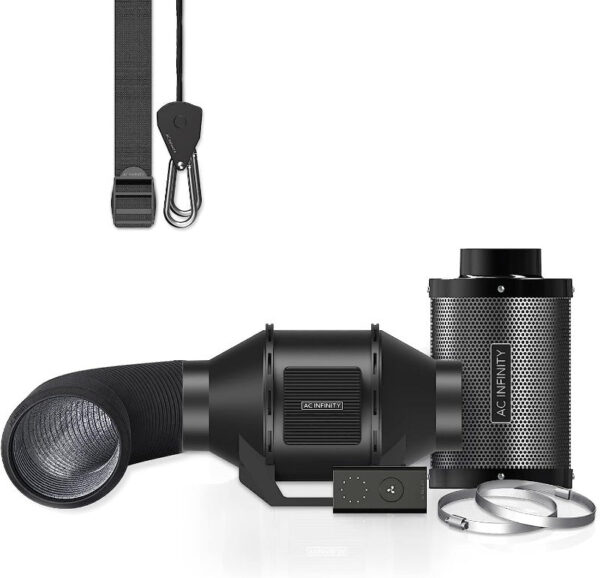 AC Infinity Air Filtration Kit | Inline Fan, Smart Controller & Carbon Filter
