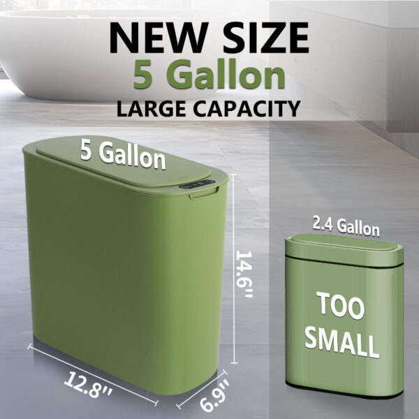 Touchless Motion Sensor Trash Can with Lid – Slim 5 Gallon Automatic Garbage Bin - Image 4
