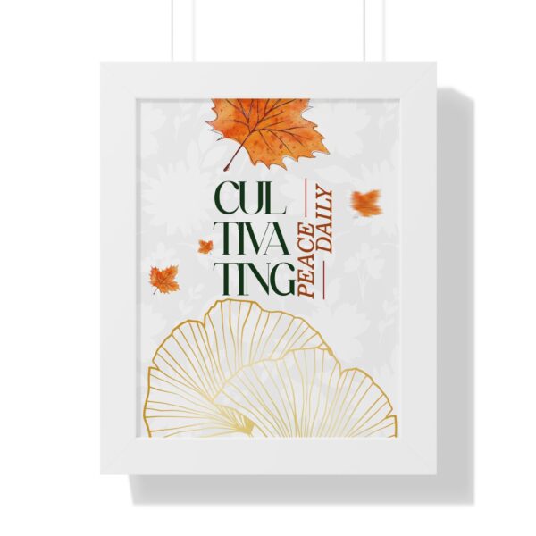Framed Vertical Poster – 'Cultivating Peace Daily' Floral Art for Garden Lovers - Image 23