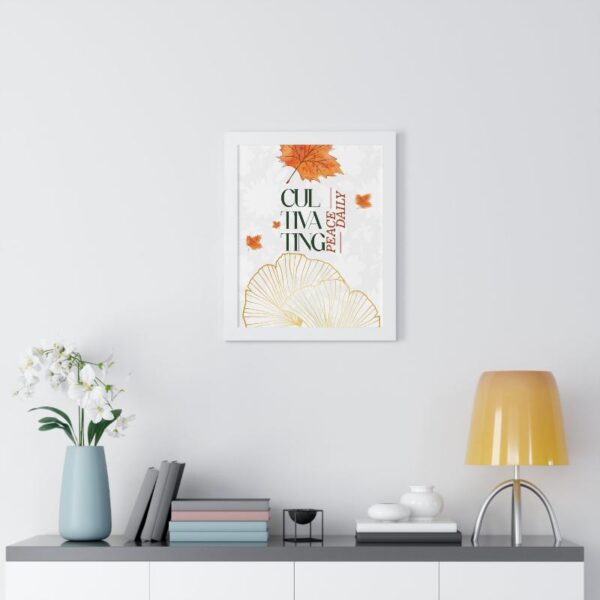 Framed Vertical Poster – 'Cultivating Peace Daily' Floral Art for Garden Lovers - Image 9
