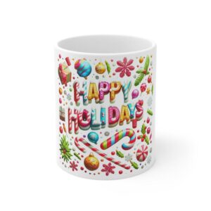 Alternative view of Holiday Design Mug 11oz | White Ceramic | Lead & BPA-Free | Ideal for Coffee & Tea