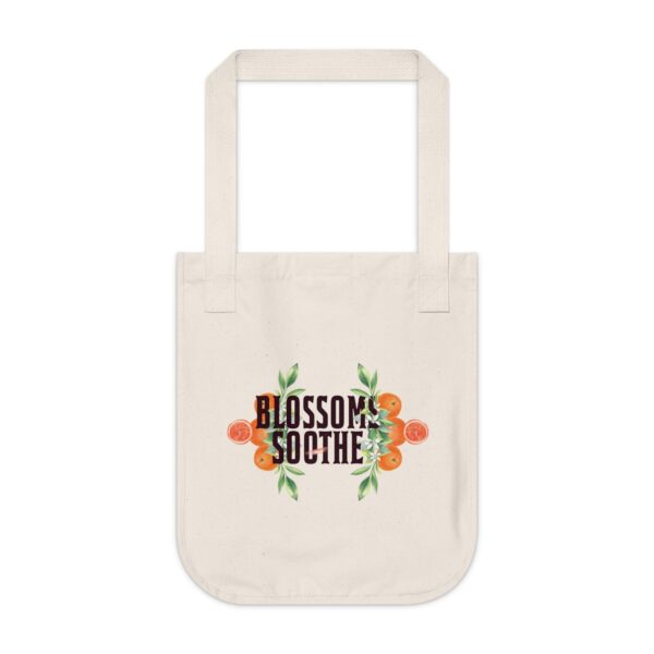 Organic Canvas Tote Bag | 'Blossoms Soothe' Garden Design | 100% Certified Organic Cotton | Eco-Friendly & Stylish - Image 4