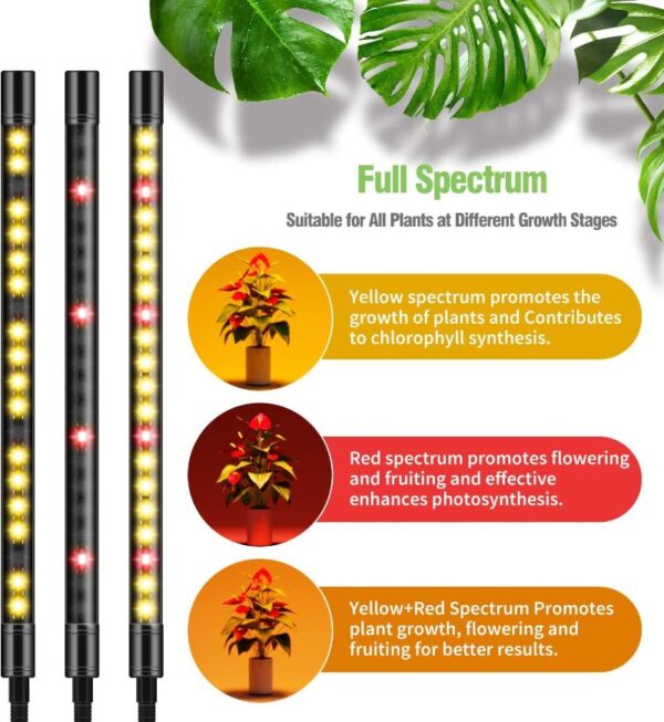 LED Grow Light for Indoor Plants Full Spectrum with Adjustable Tripod Stand & Remote - Image 7
