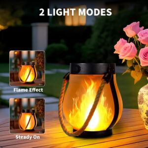 Alternative view of Solar Flame Lantern Lights - Waterproof Outdoor Hanging LED Decor