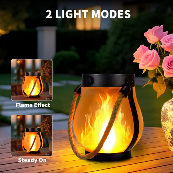 Solar Flame Lantern Lights - Waterproof Outdoor Hanging LED Decor - Image 2