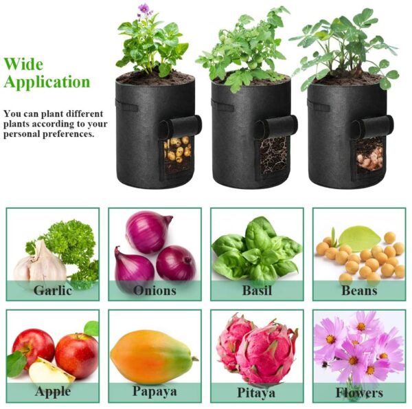 Vegetable Grow Bags Black - Image 9