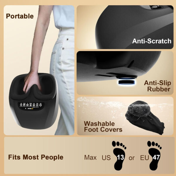 Shiatsu Foot Massager with Heat – Deep Kneading, Compression & Vibration for Pain Relief, Relaxation & Circulation - Image 7