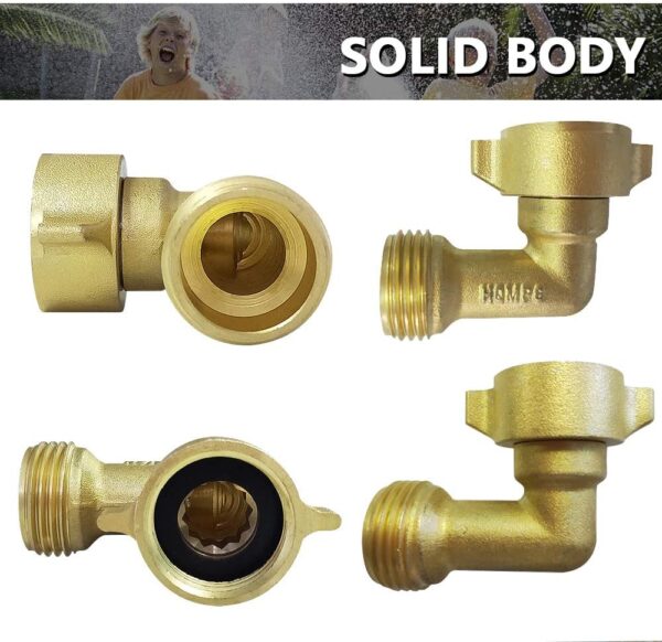90 Degree Brass Garden Hose Elbow - Image 6