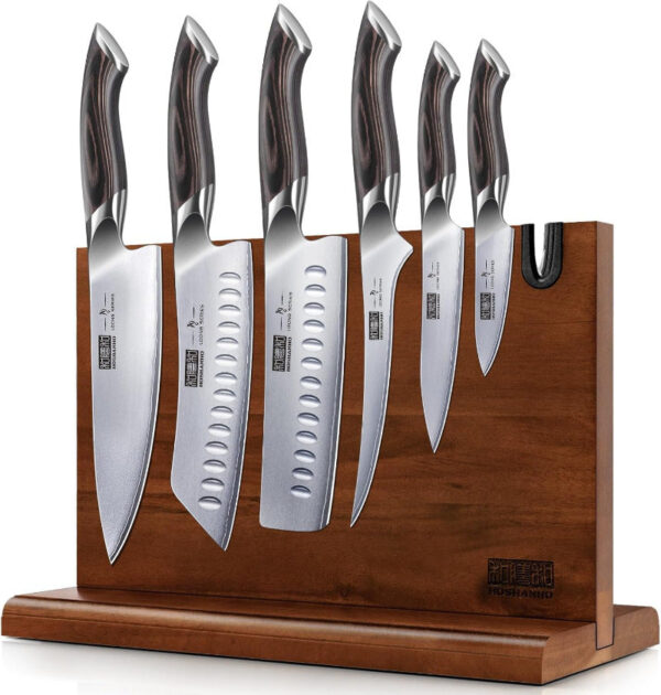 7-Piece Japanese Kitchen Knife Set with Magnetic Block - High Carbon Stainless Steel Ultra Sharp Chef Knives - Image 8