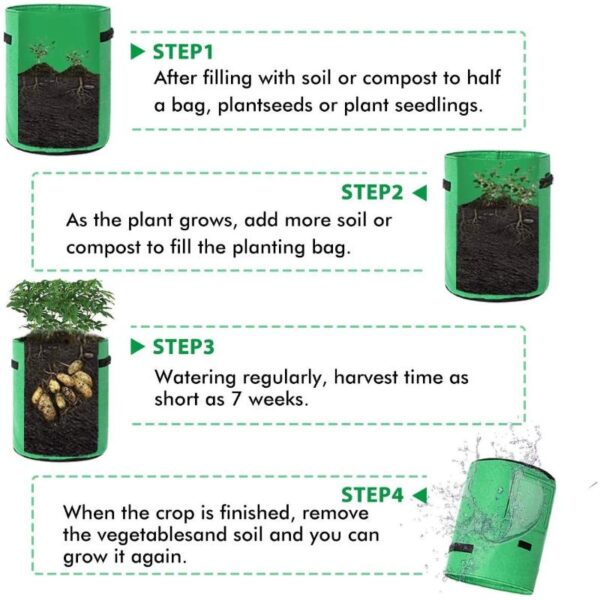 Vegetable Grow Bags Green - Image 5