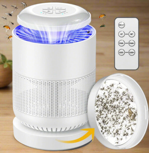 Remote Control Fruit Fly Trap for Indoors - Mosquito Killer Lamp with UV Light & Silent Fan - Image 8