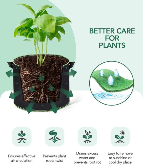 Premium Fabric Grow Pots 10-PACK - Image 2