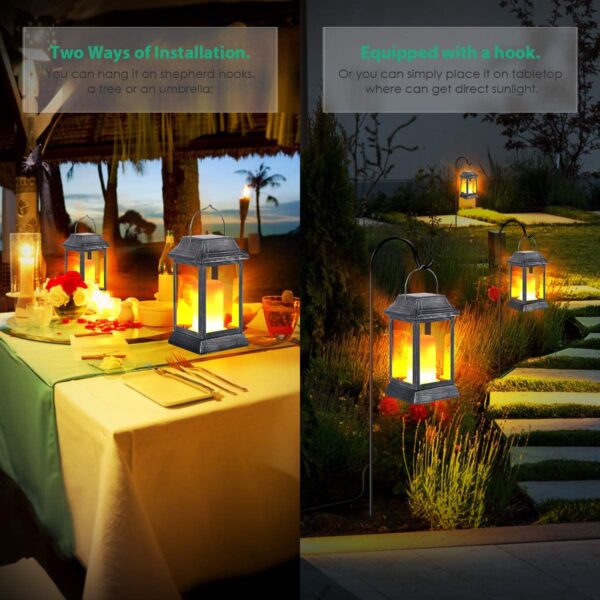 Solar LED Flickering Flame Lanterns - Image 7