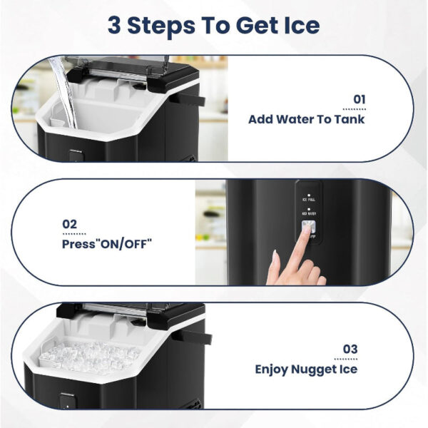 Nugget Ice Maker Countertop with Self-Cleaning, 35lbs/24H, Portable Sonic Ice Machine - Image 4