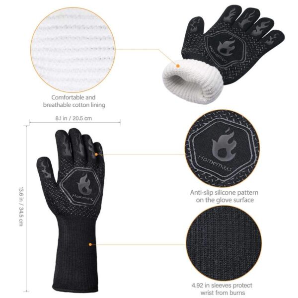 BBQ Gloves Heat Resistant Mitts - Image 8