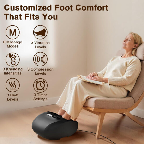 Shiatsu Foot Massager with Heat – Deep Kneading, Compression & Vibration for Pain Relief, Relaxation & Circulation - Image 2